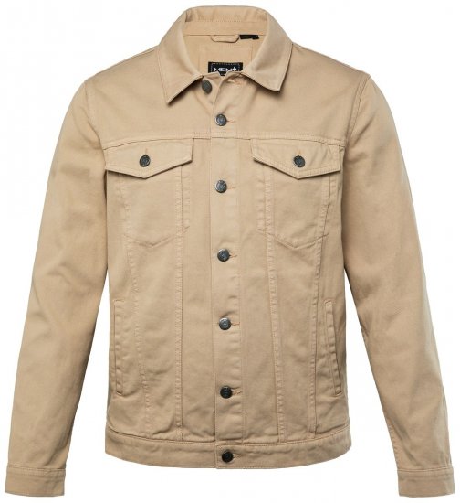 Men+ 446 Veste en jean à poches poitrine Sable - Vestes - Vestes homme grandes tailles