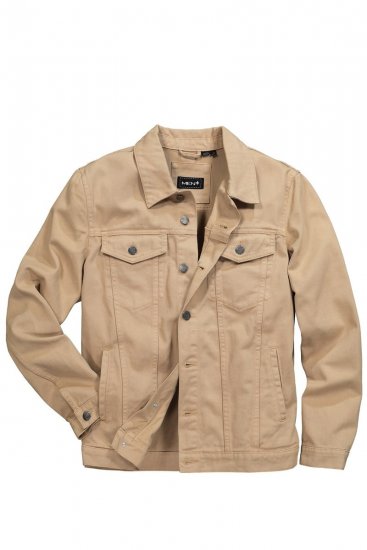 Men+ 446 Veste en jean à poches poitrine Sable - Vestes - Vestes homme grandes tailles