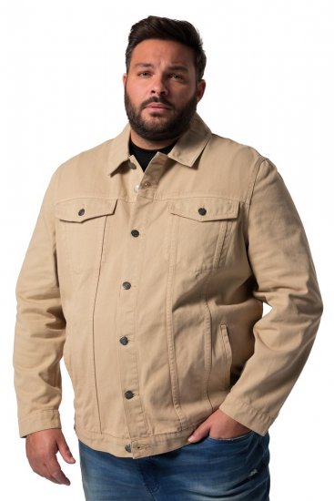 Men+ 446 Veste en jean à poches poitrine Sable - Vestes - Vestes homme grandes tailles