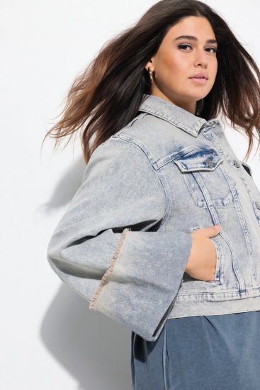 Ulla Popken 835486 Veste en jean à manches larges Bleu denim - Vestes - Vestes grande taille pour femme