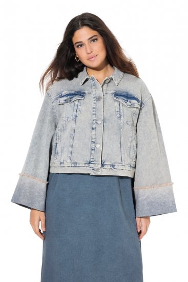 Ulla Popken 835486 Veste en jean à manches larges Bleu denim - Vestes - Vestes grande taille pour femme