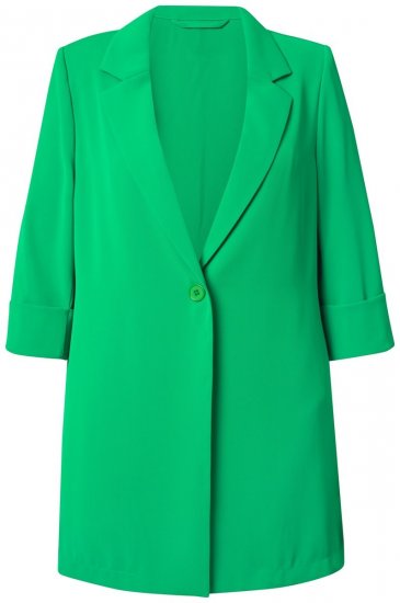 Ulla Popken 836165 Blazer long à manches 3/4 Vert - Blazers - Vestes blazer pour femme, grandes tailles