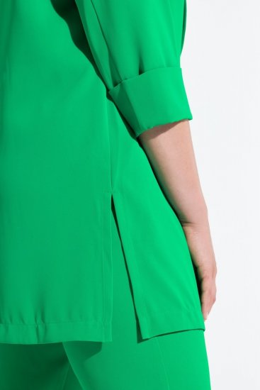 Ulla Popken 836165 Blazer long à manches 3/4 Vert - Blazers - Vestes blazer pour femme, grandes tailles