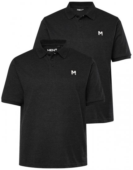 Men+ 258 Polo Noir lot de 2 - Polos - Polos homme grande taille