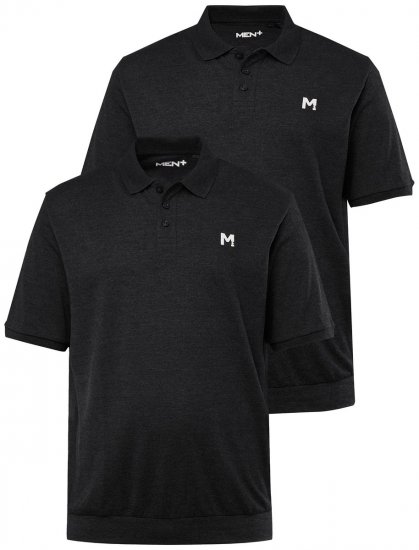 Men+ 266 Polo bellyfit Noir lot de 2 - Polos - Polos homme grande taille