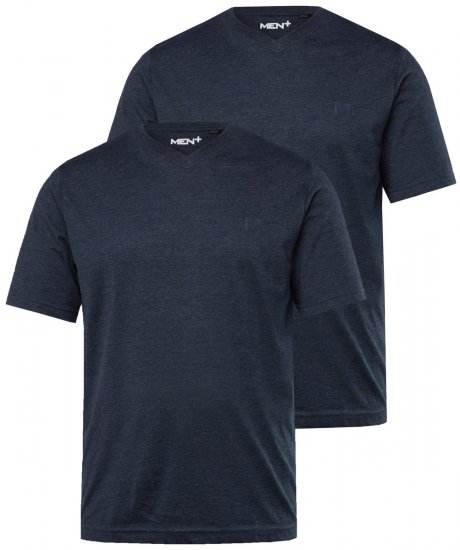 Men+ 299 T-shirt col V Bleu marine lot de 2 - T-shirts - T-shirts Homme Grande Taille