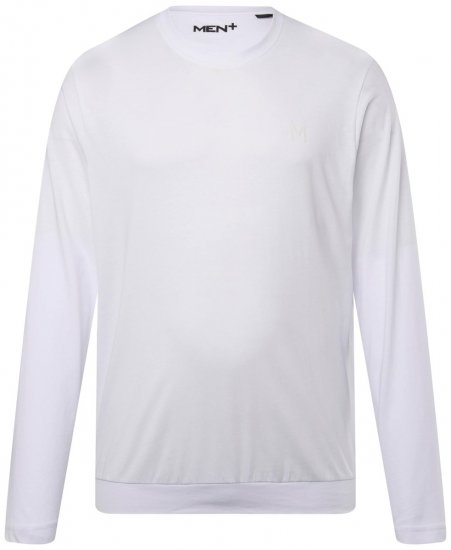 Men+ 313 T-shirt manches longues bellyfit Blanc - T-shirts - T-shirts Homme Grande Taille