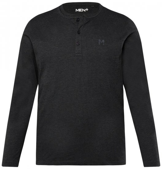Men+ 383 T-shirt Henley manches longues Noir - T-shirts - T-shirts Homme Grande Taille