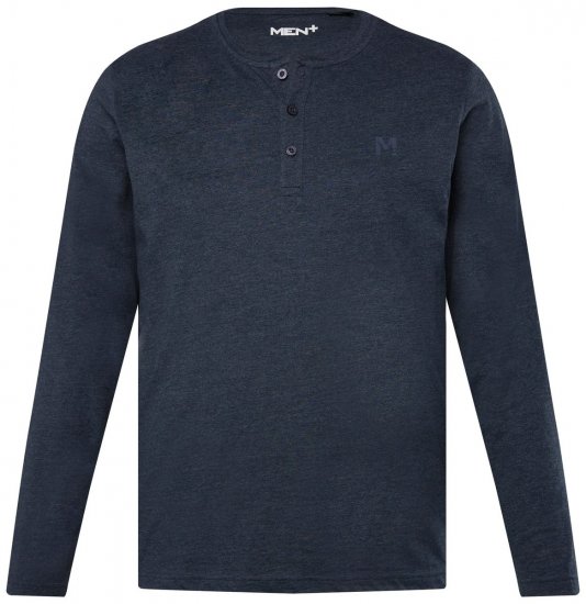 Men+ 383 T-shirt Henley manches longues Bleu marine - T-shirts - T-shirts Homme Grande Taille