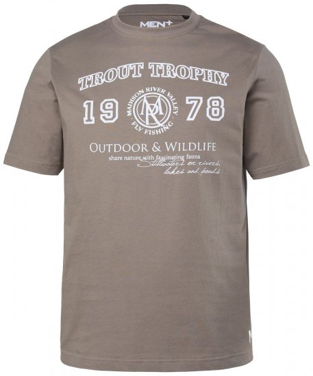 Men+ 424 T-shirt Trout Trophy Gris brun - T-shirts - T-shirts Homme Grande Taille