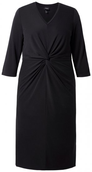 Ulla Popken 836514 Robe mi-longue à manches 3/4 Noir - Robes midi - Robes mi-longues pour femmes rondes