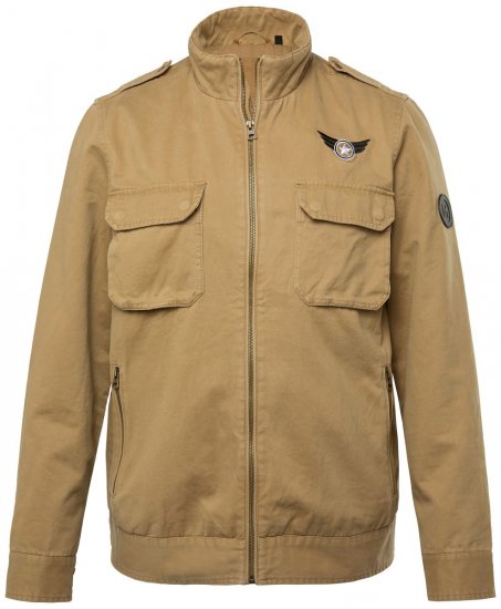 Men+ 641 Veste en coton à col montant Camel - Vestes - Vestes homme grandes tailles