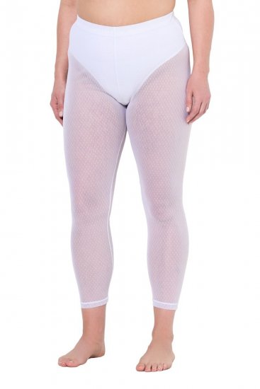 Ulla Popken 836800 Legging collant à pois Blanc - Collants & chaussettes - 