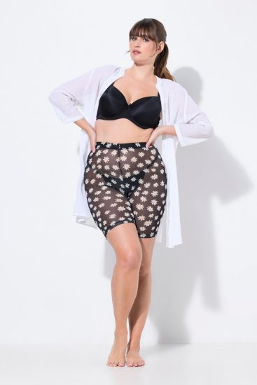 Ulla Popken 836803 Panty anti-frottement fleuri Noir - Panties anti-frottement - 
