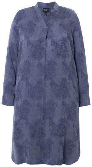 Ulla Popken 837069 Robe fleurie Bleu marine - Robes midi - Robes mi-longues pour femmes rondes