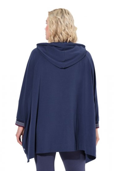 Ulla Popken 837190 Poncho d'intérieur à capuche Violet foncé - Pyjamas/vêtements de détente - 