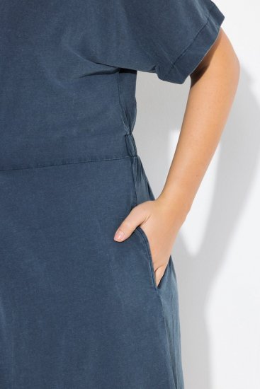 Ulla Popken 837403 Robe en jersey à manches courtes Bleu marine - Robes en jersey - 