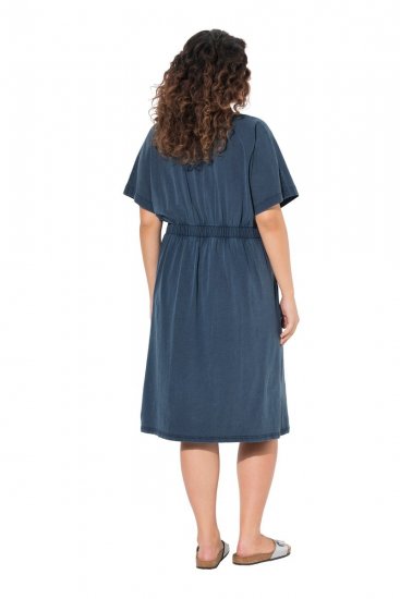 Ulla Popken 837403 Robe en jersey à manches courtes Bleu marine - Robes en jersey - 
