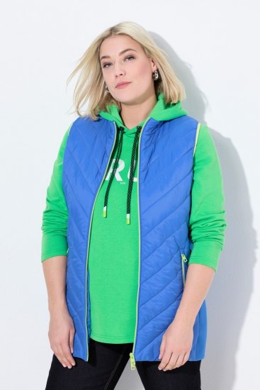 Ulla Popken 837409 Gilet HYPRAR matelassé Bleu - Gilets sans manches - 