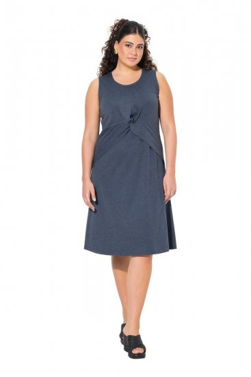 Ulla Popken 837874 Robe en jersey sans manches Bleu marine - Robes en jersey - 