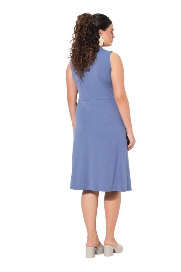 Ulla Popken 837874 Robe en jersey sans manches Bleu - Robes en jersey - 