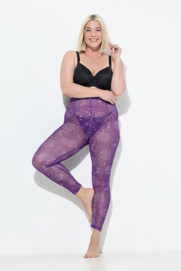 Ulla Popken 837935 Legging collant à motifs Violet - Collants & chaussettes - 