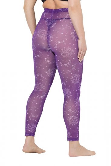 Ulla Popken 837935 Legging collant à motifs Violet - Collants & chaussettes - 