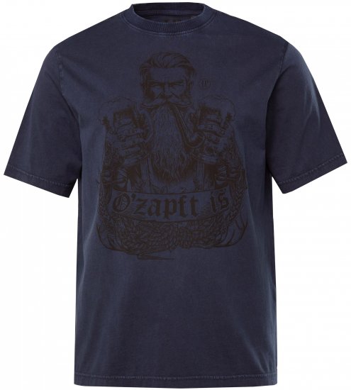 JP1880 O’zapft is! Design Vintage Look T-Shirt Navy Blue - T-shirts - T-shirts Homme Grande Taille