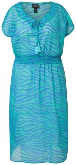 Ulla Popken 838483 Robe à imprimé animal Turquoise - Robes d'été - Robes légères d'été en grande taille