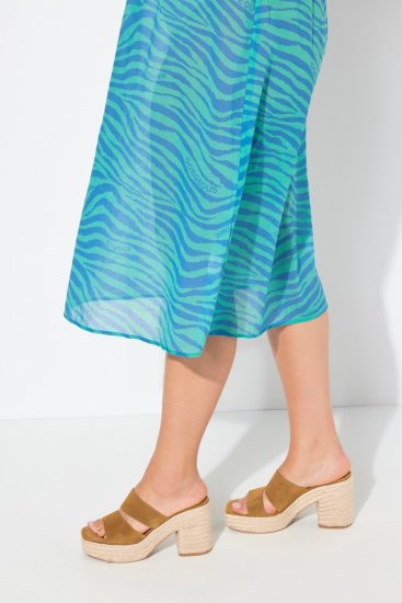 Ulla Popken 838483 Robe à imprimé animal Turquoise - Robes d'été - Robes légères d'été en grande taille