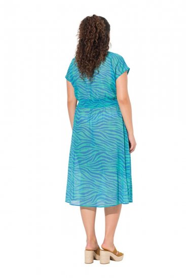Ulla Popken 838483 Robe à imprimé animal Turquoise - Robes d'été - Robes légères d'été en grande taille