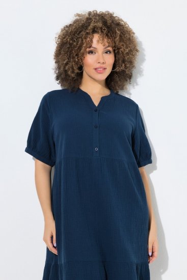 Ulla Popken 838567 Robe à manches courtes Multicolore - Robes midi - Robes mi-longues pour femmes rondes