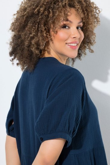 Ulla Popken 838567 Robe à manches courtes Multicolore - Robes midi - Robes mi-longues pour femmes rondes