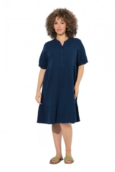 Ulla Popken 838567 Robe à manches courtes Multicolore - Robes midi - Robes mi-longues pour femmes rondes