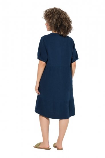 Ulla Popken 838567 Robe à manches courtes Multicolore - Robes midi - Robes mi-longues pour femmes rondes