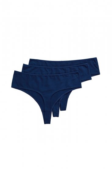 Ulla Popken 838637 Strings lot de 3 Bleu marine - Culottes - 