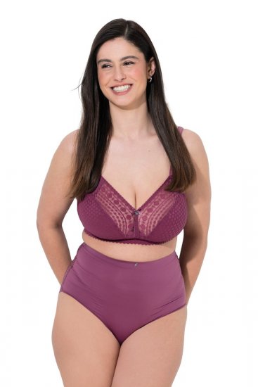 Ulla Popken 838675 Culottes taille haute Violet foncé - Culottes - 