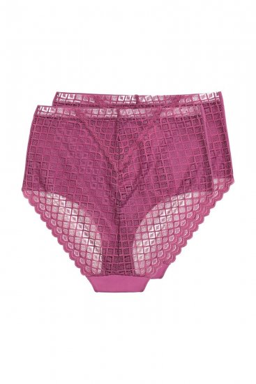 Ulla Popken 838675 Culottes taille haute Violet foncé - Culottes - 