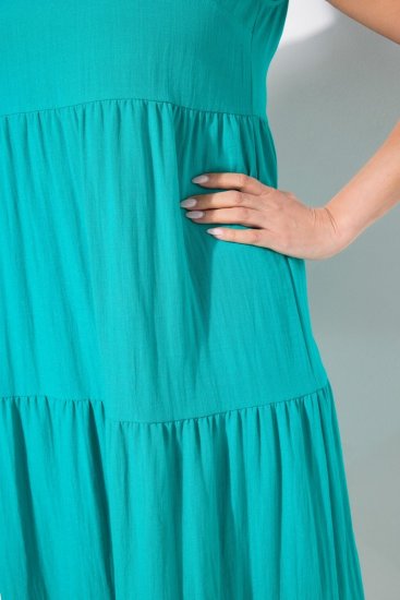 Ulla Popken 839135 Robe longue sans manches Turquoise - Robes maxi - Robes longues pour femmes rondes