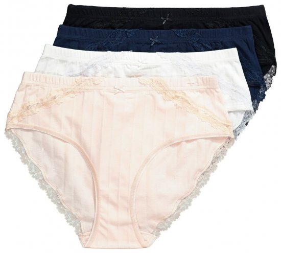 Ulla Popken 839167 Culottes en dentelle lot de 4 Multicolore - Culottes - 