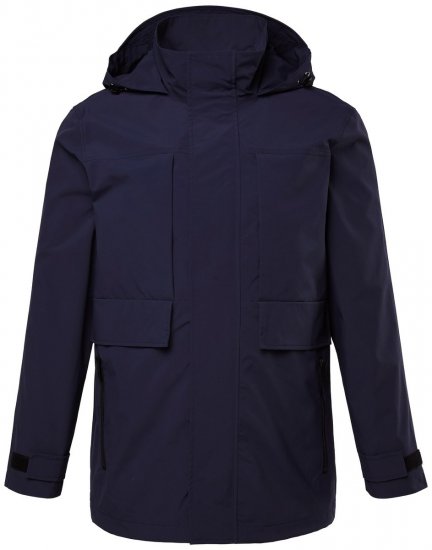 Men+ 215 Veste de pluie à capuche Bleu marine - Vestes - Vestes homme grandes tailles