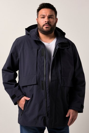 Men+ 215 Veste de pluie à capuche Bleu marine - Vestes - Vestes homme grandes tailles