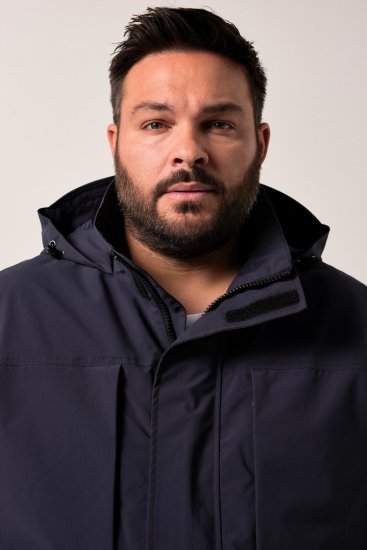 Men+ 215 Veste de pluie à capuche Bleu marine - Vestes - Vestes homme grandes tailles