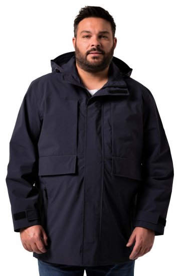 Men+ 215 Veste de pluie à capuche Bleu marine - Vestes - Vestes homme grandes tailles