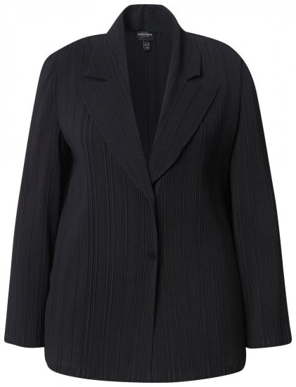 Ulla Popken 839843 Blazer plissé Noir - Blazers - Vestes blazer pour femme, grandes tailles