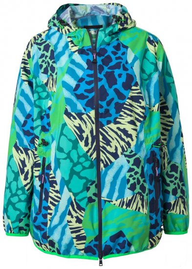 Ulla Popken 840024 Veste de pluie à imprimé animal Vert menthe - Vêtements de pluie - 
