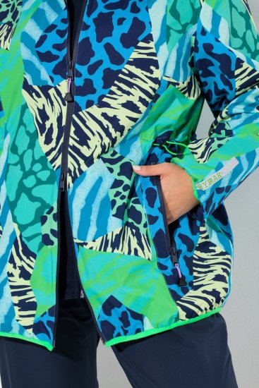Ulla Popken 840024 Veste de pluie à imprimé animal Vert menthe - Vêtements de pluie - 