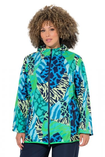 Ulla Popken 840024 Veste de pluie à imprimé animal Vert menthe - Vêtements de pluie - 