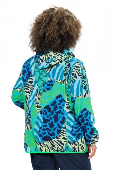 Ulla Popken 840024 Veste de pluie à imprimé animal Vert menthe - Vêtements de pluie - 