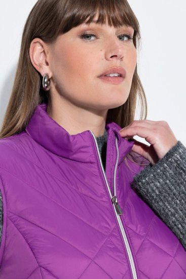 Ulla Popken 840047 Gilet matelassé déperlant Lilas - Gilets sans manches - 